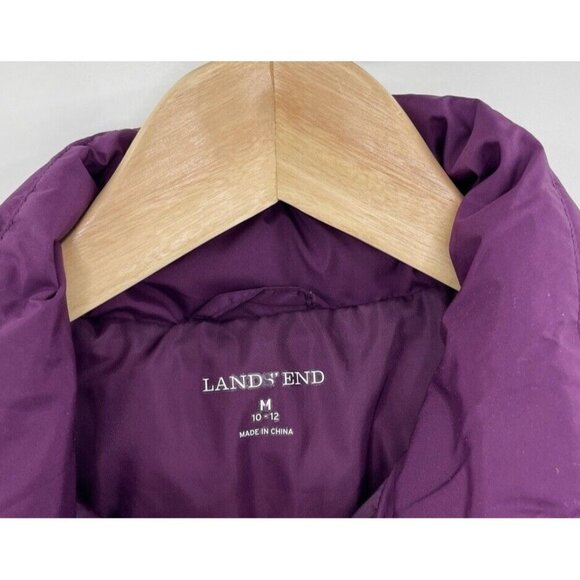 Lands’ End Women’s Purple 80% Down 20% Feathers Filled Puffer Zip Vest‎ Sz M - Picture 6 of 10
